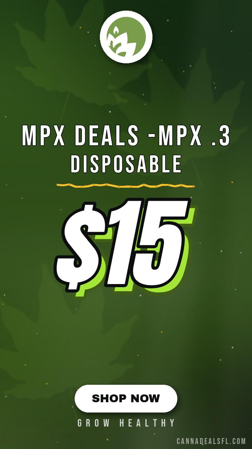 MPX Deals -MPX .3 Disposable $15 - Cannabis deal image