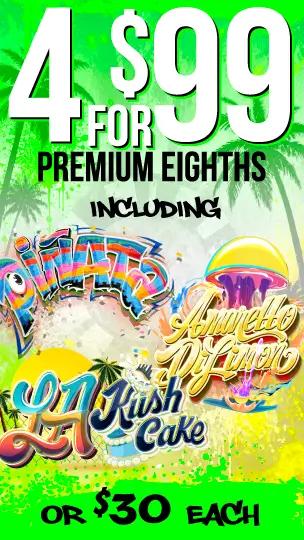 4 Premium Eights for $99 or $30 Each