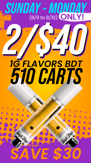 2 for $40 1G 510 Carts - Sunday & Monday - Cannabis deal image