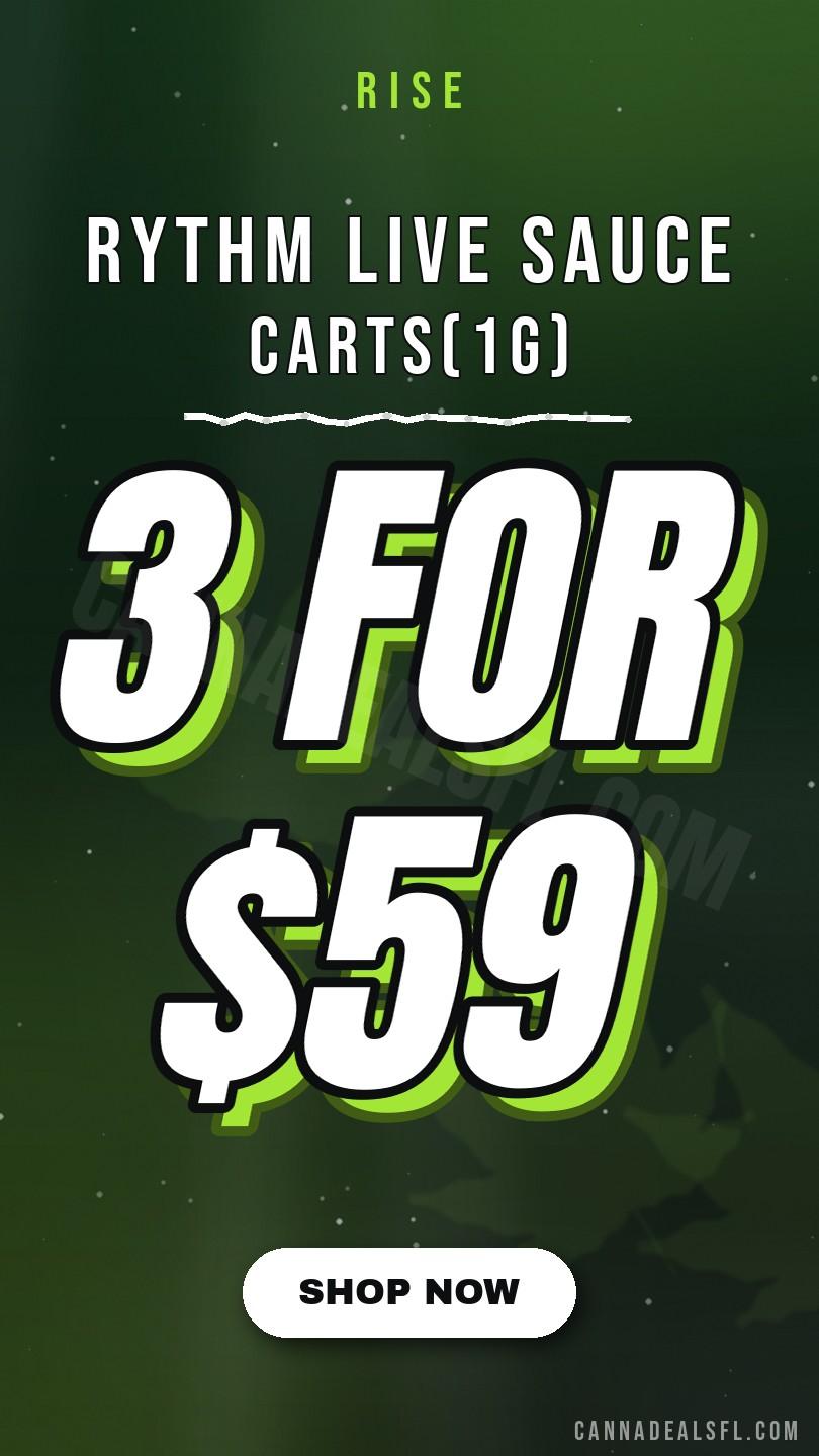 3 for $59 - RYTHM Live Sauce Carts(1g) - Cannabis deal image