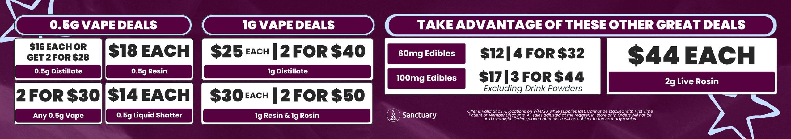 Great Deals on Vapes, Edibles, and Rosin