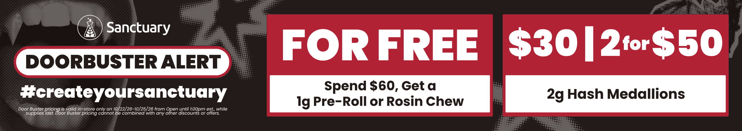 Doorbuster: Free Pre-Roll & $30 Hash - Cannabis deal image