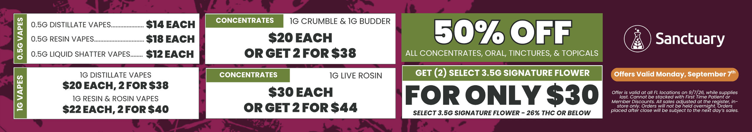 Save Big on Vapes, Concentrates, and Flower
