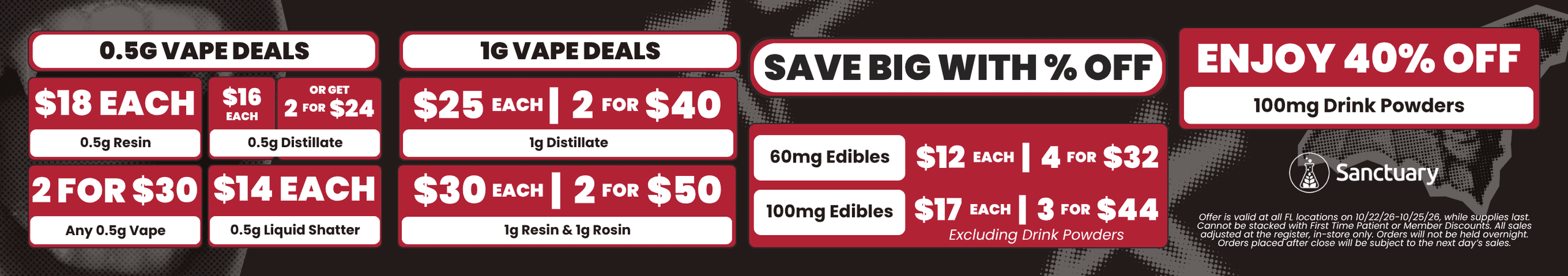 Vape Deals, Edible Bundles & 40% Off Drink Powders - Cannabis deal image