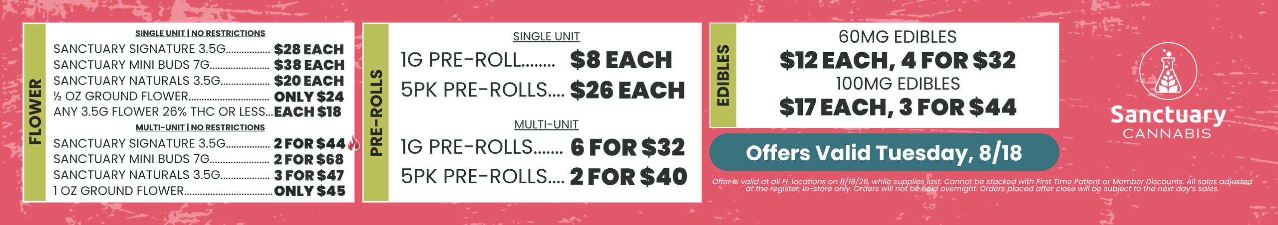 Flower, Pre-Rolls, and Edibles Deals