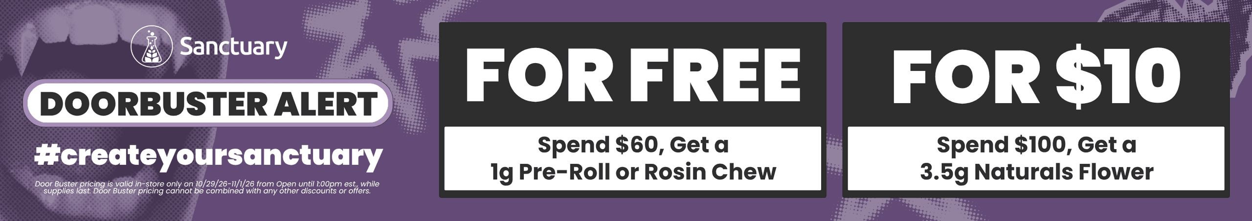 Doorbuster Alert: Free Pre-Roll & $10 Flower - Cannabis deal image
