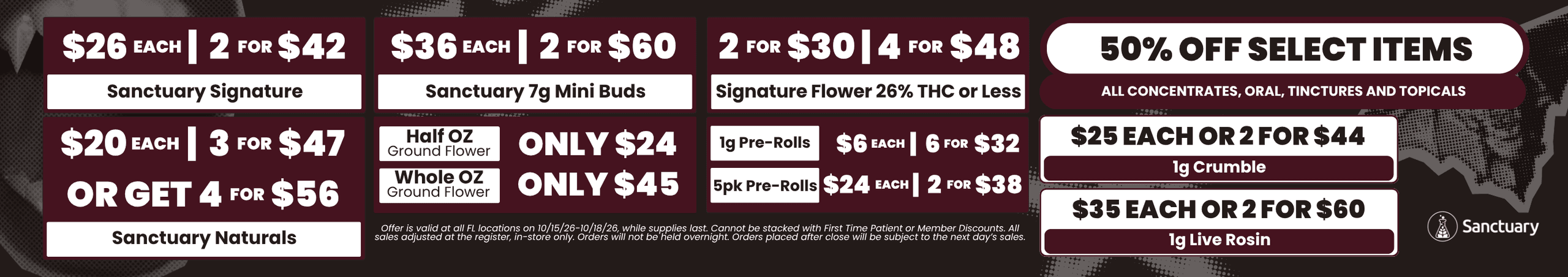 50% Off Select Items & Flower Deals - Cannabis deal image