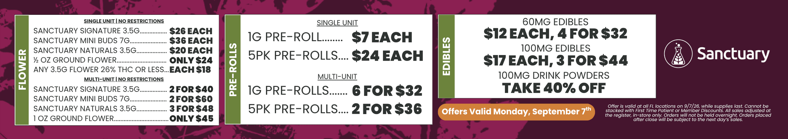 Flower, Pre-Rolls, and Edibles Deals - Cannabis deal image