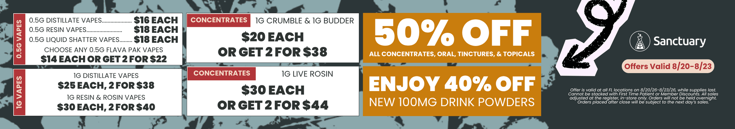 Vape & Concentrate Deals, Plus 50% Off Many Items