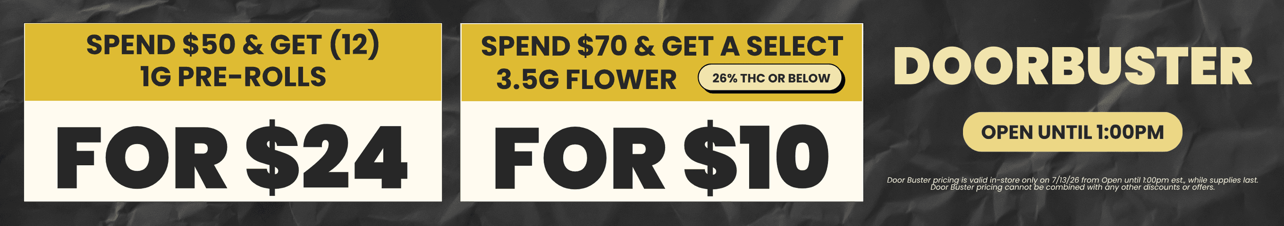 Spend & Save Deals on Pre-Rolls and Flower