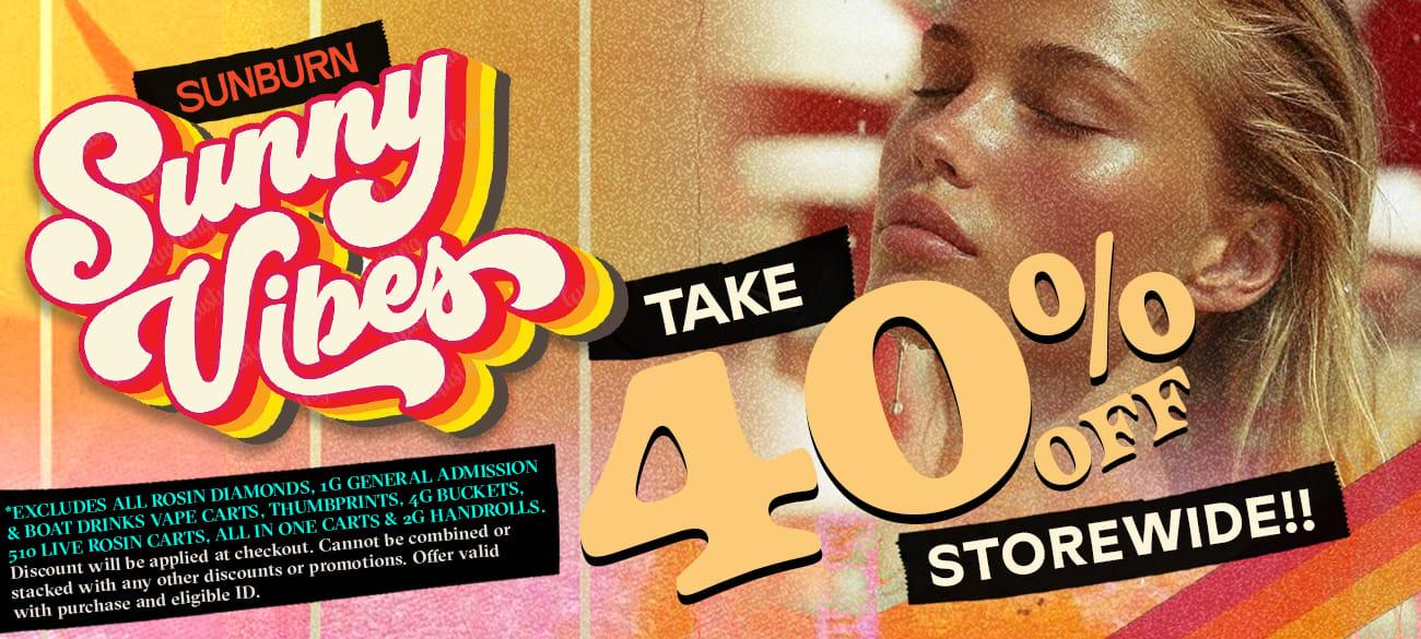 40% Off Storewide Discounts Available