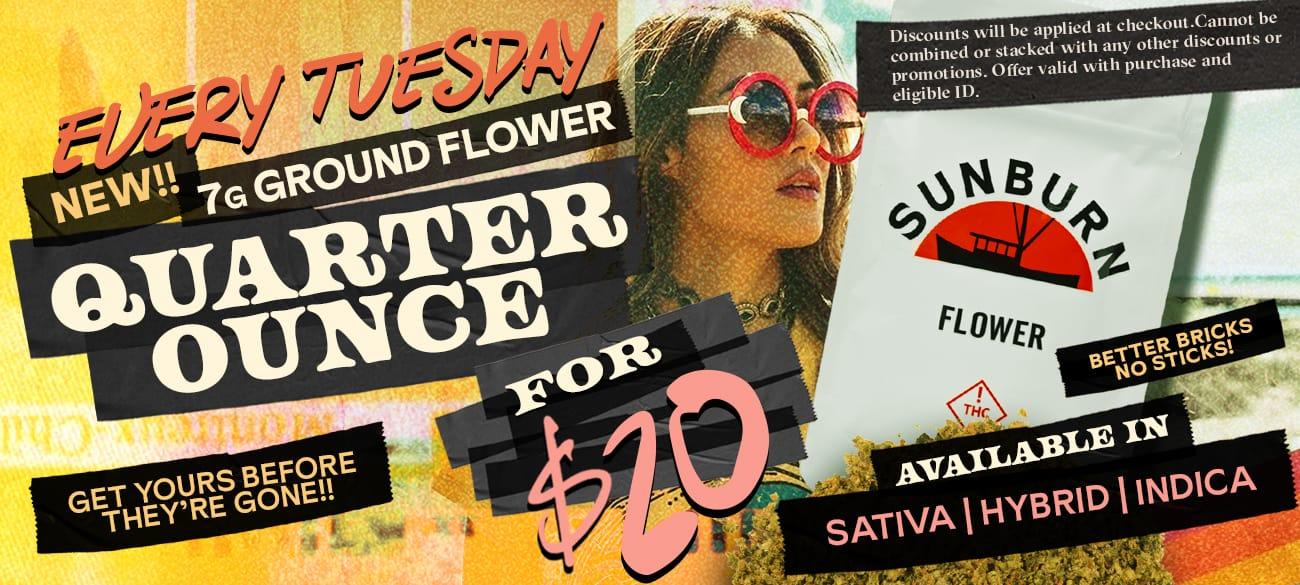 Every Tuesday: Quarter Ounce for $20 - Cannabis deal image
