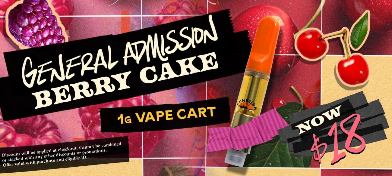 Berry Cake Vape Cart Now $18