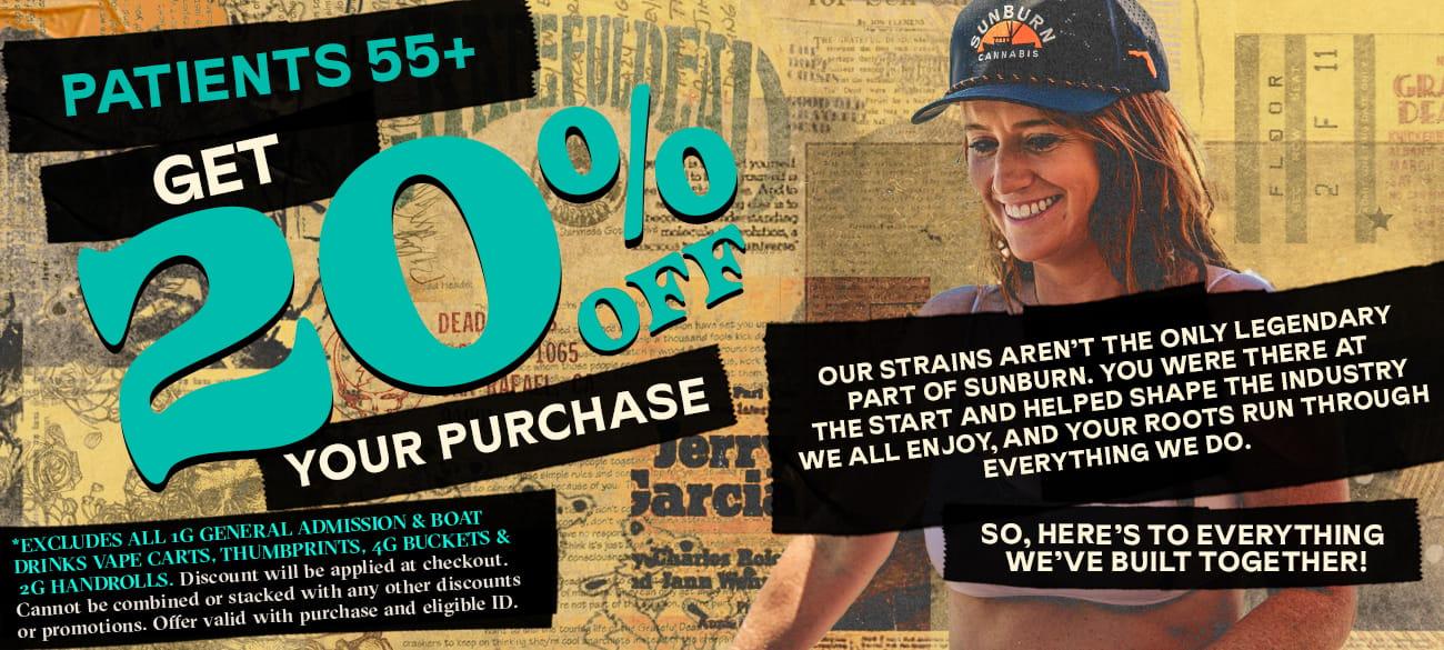 Patients 55+ Get 20% Off Purchase - Cannabis deal image