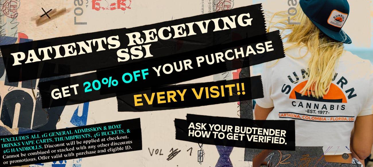 20% Off Every Visit for SSI Patients - Cannabis deal image