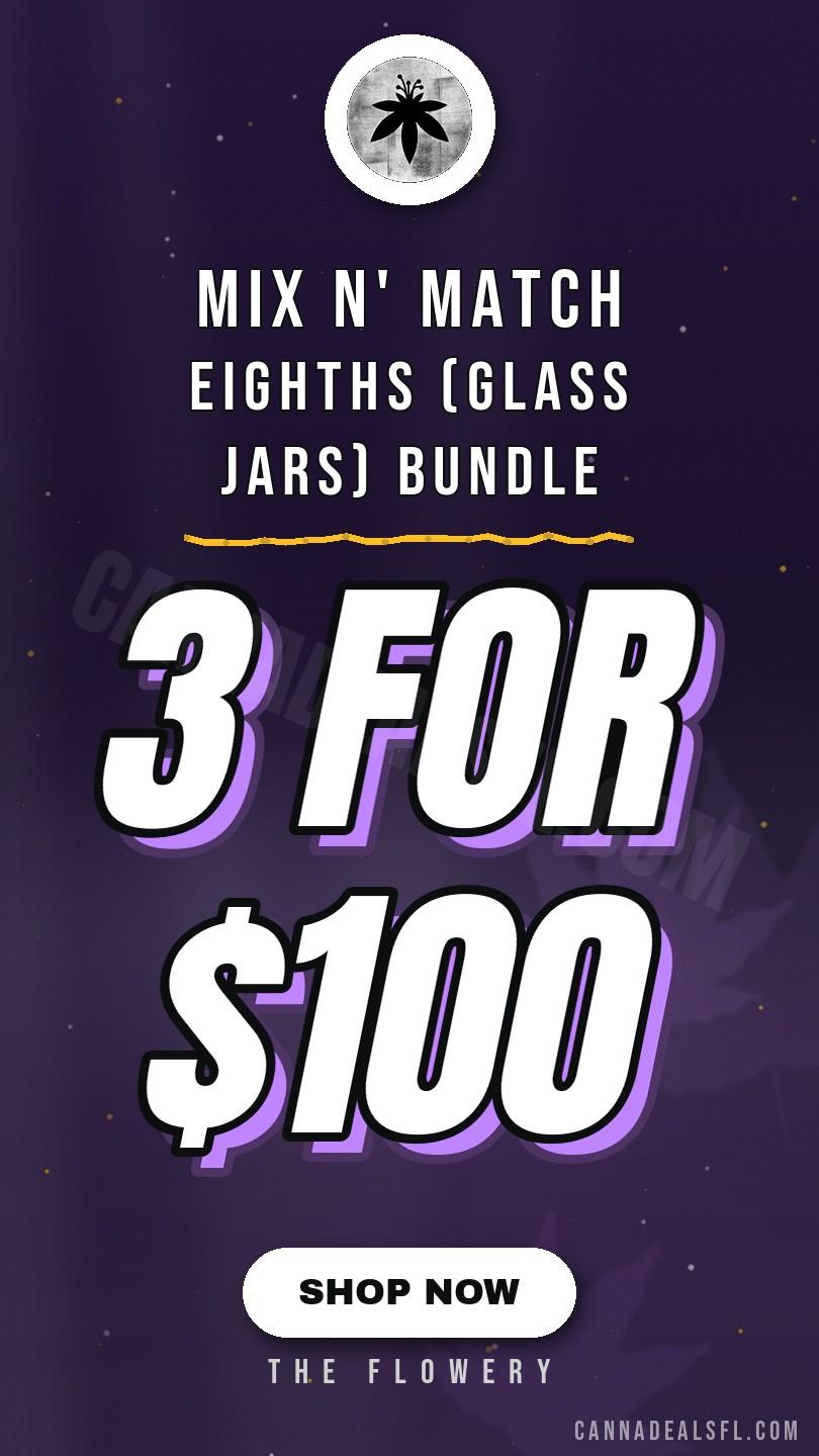 3 for $100 Mix n' Match Eighths (Glass Jars) Bundle - Cannabis deal image