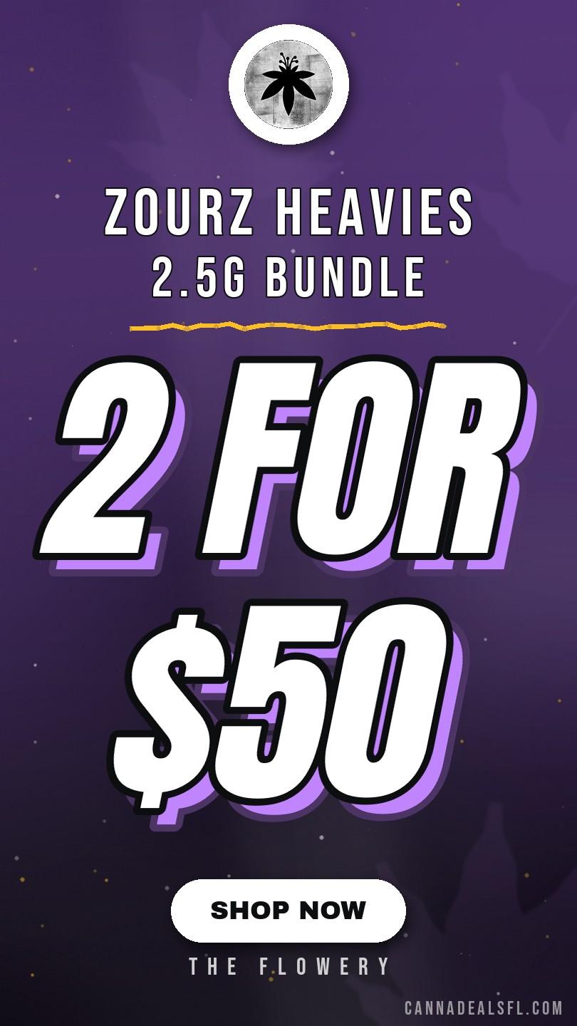 2 for $50 Zourz Heavies 2.5g Bundle - Cannabis deal image