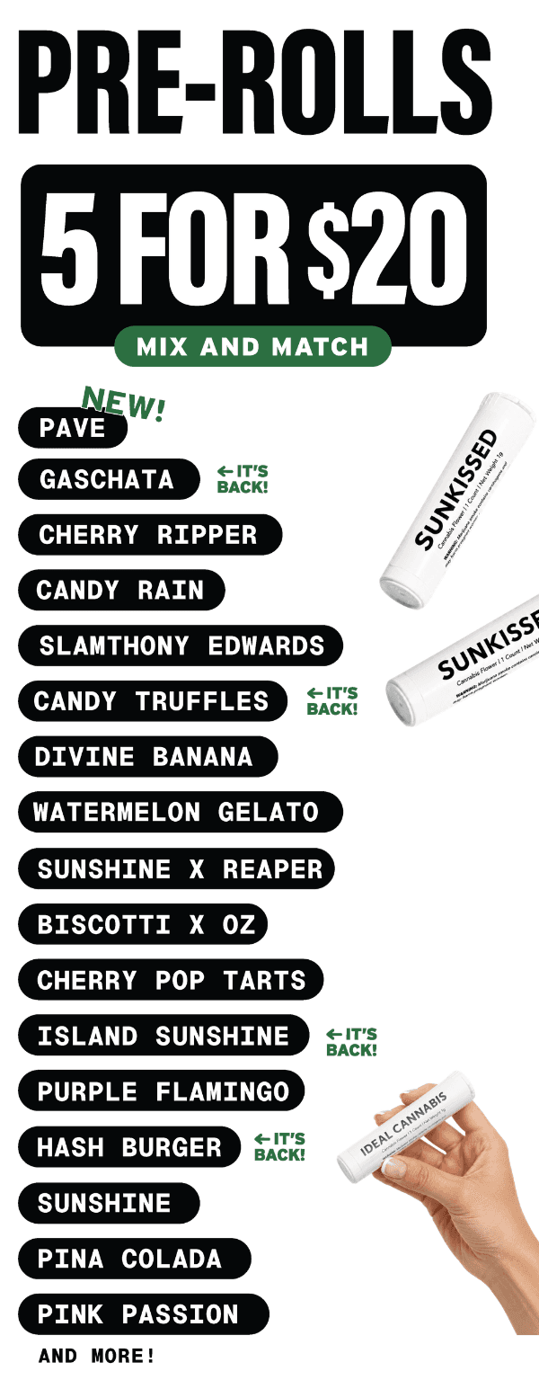 Pre-Rolls Mix and Match 5 for $20 - Cannabis deal image