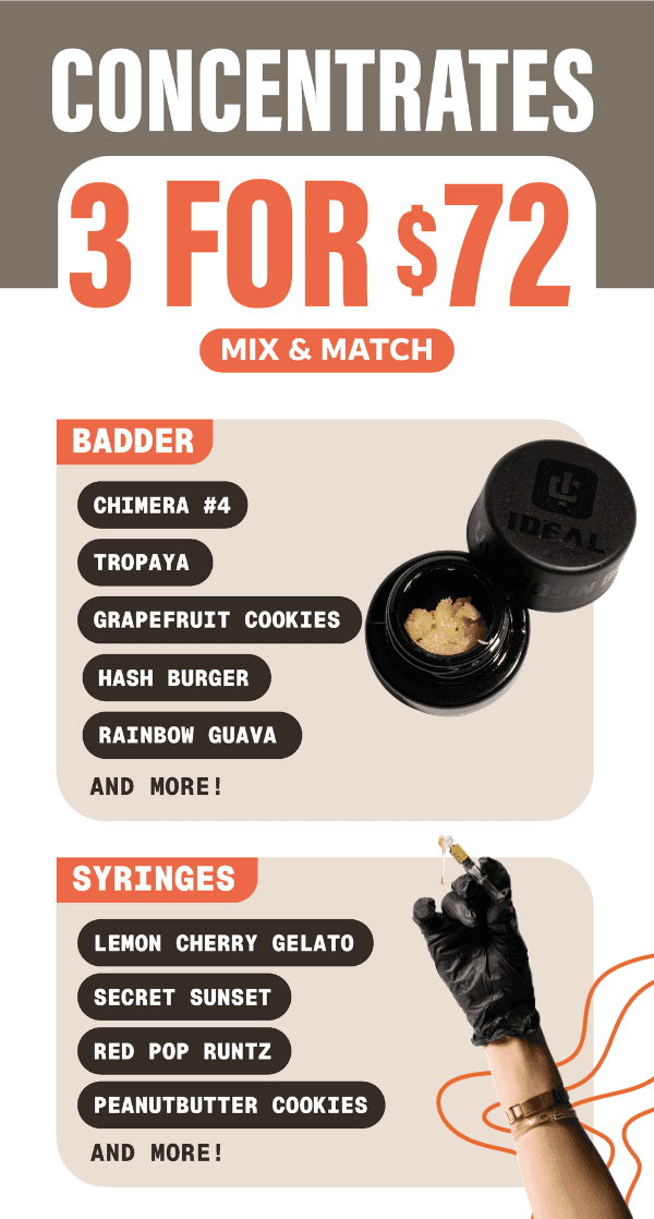 3 Concentrates For $72 Mix & Match