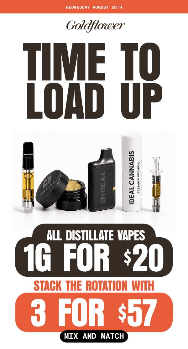 Vape Deals: 1g for $20 & 3 for $57 - Cannabis deal image