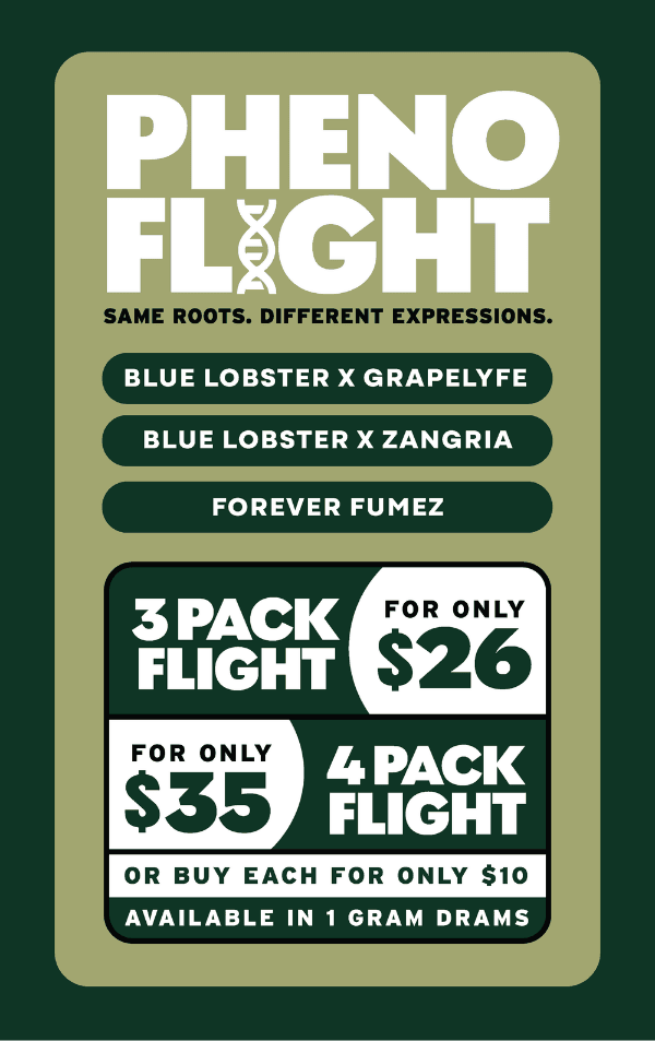 Pheno Flight 3-Pack for $26 & 4-Pack for $35