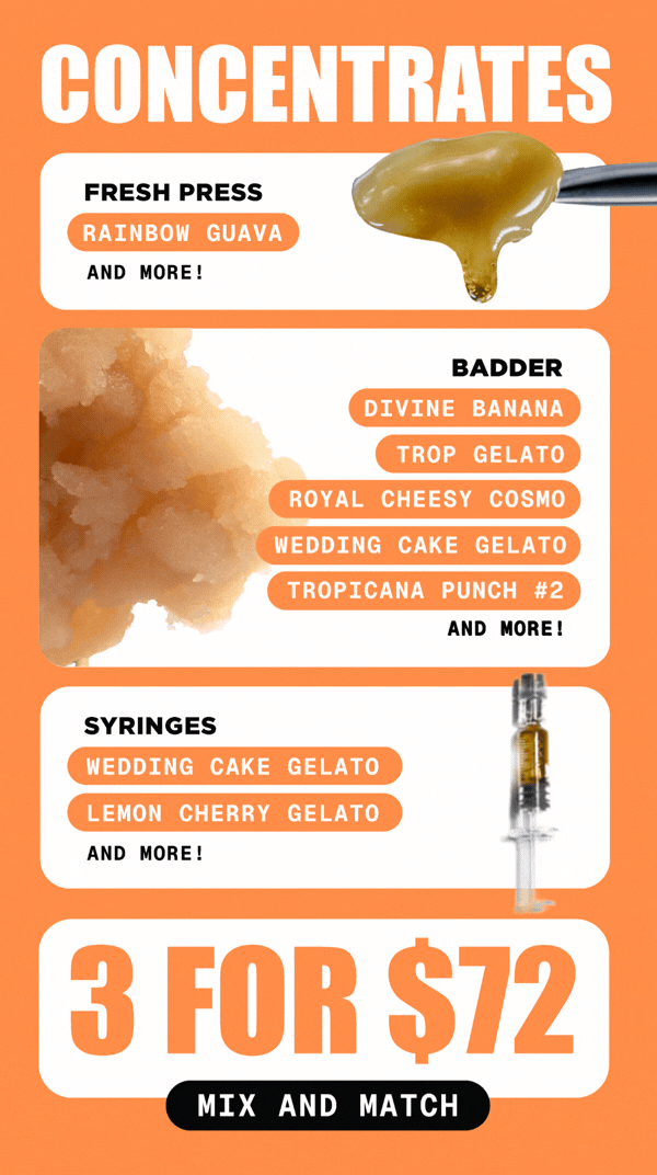 Mix and Match Concentrates 3 for $72