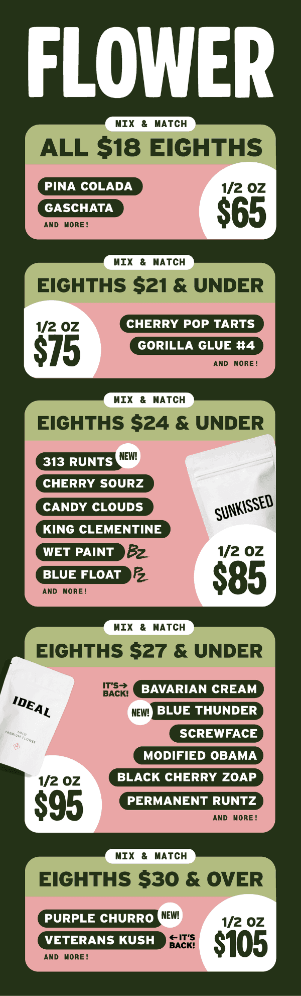 Flower Deals: Mix & Match Eighths! - Cannabis deal image