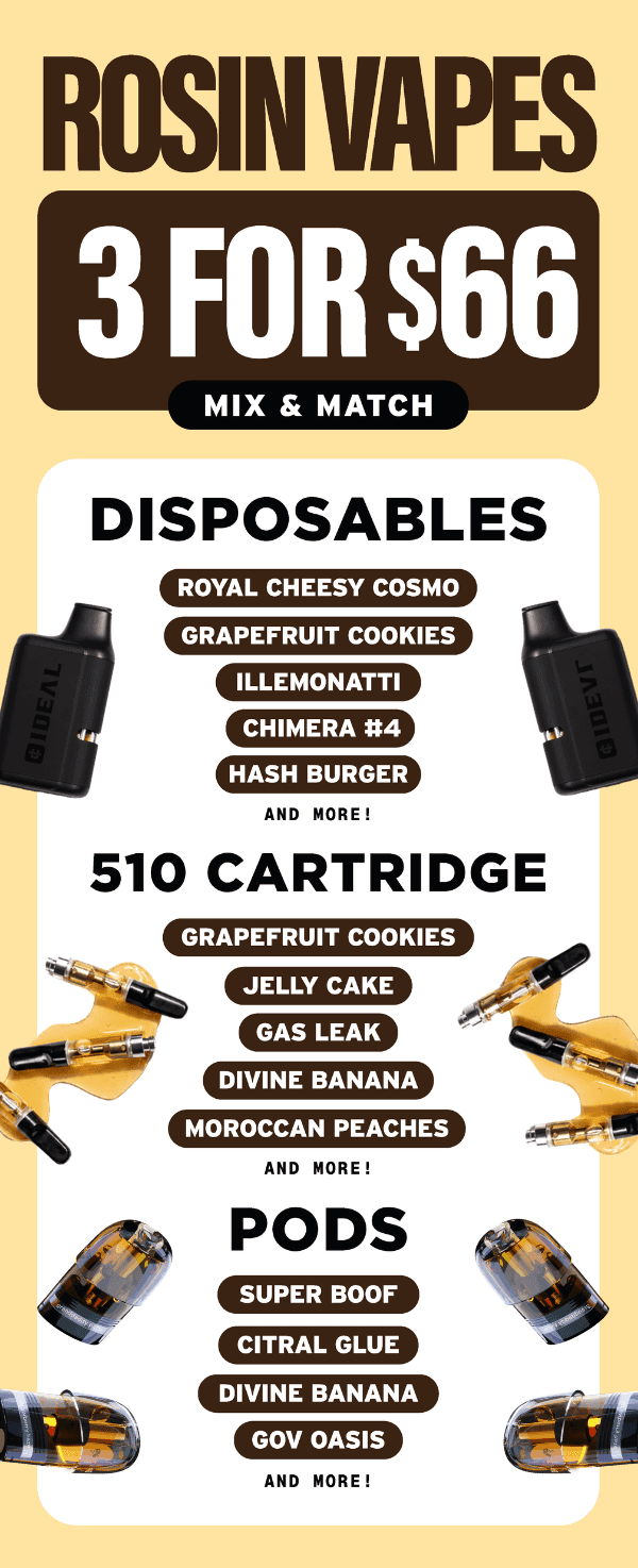 Rosin Vapes 3 for $66 Mix & Match - Cannabis deal image