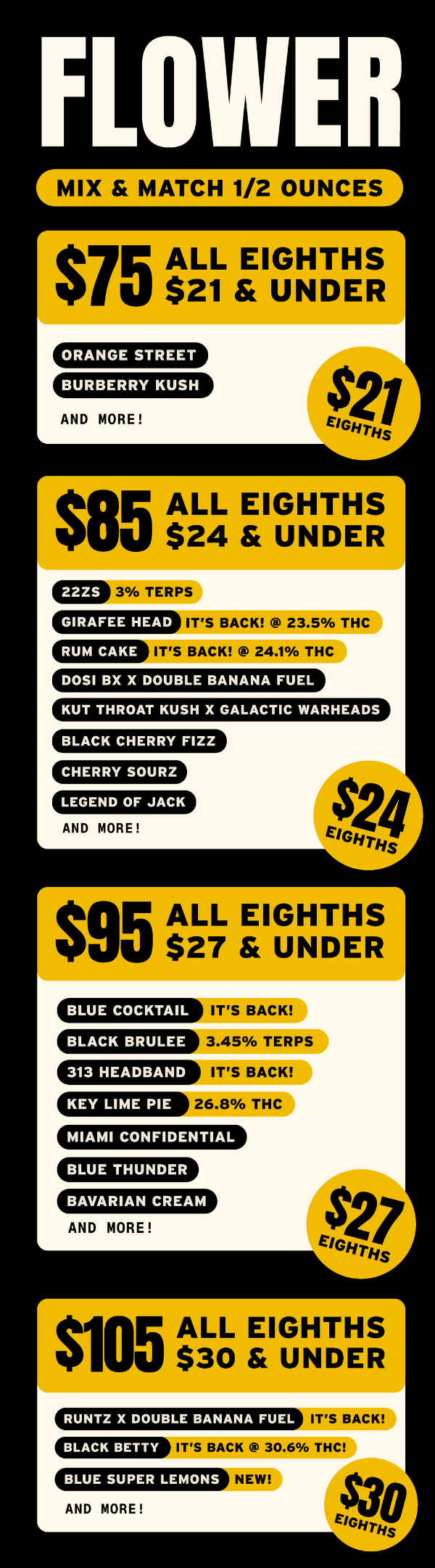 Flower Eighths $21-$30 & Mix Match - Cannabis deal image