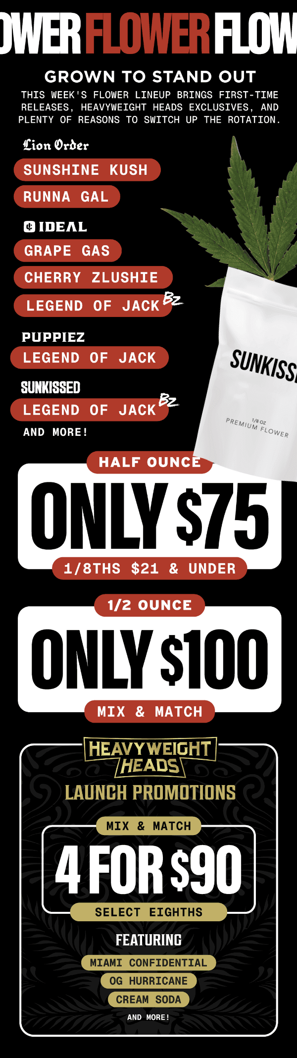 Flower Deals: Ounces, Eights & Mix & Match - Cannabis deal image