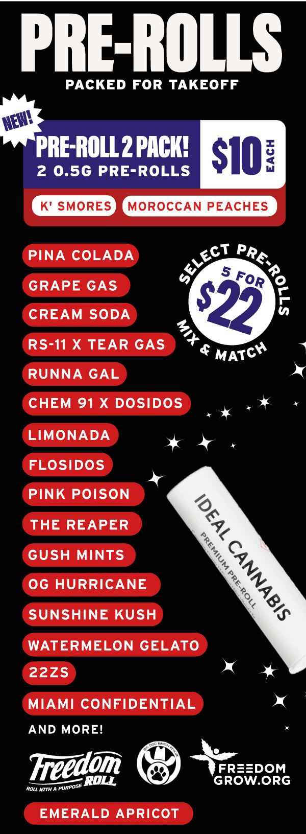 Pre-Roll Deals: 2 for $10 & 5 for $22 - Cannabis deal image