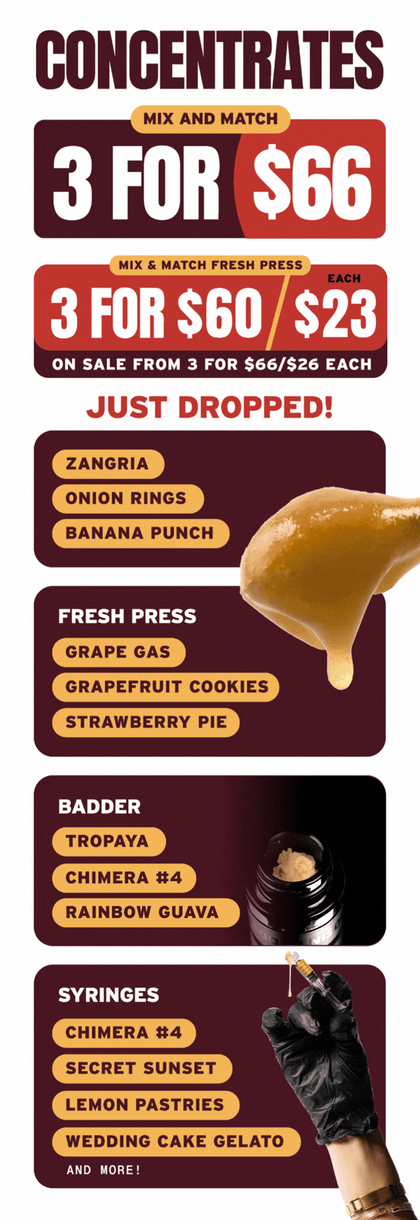 Concentrates: 3 for $66 & Fresh Press Deals - Cannabis deal image