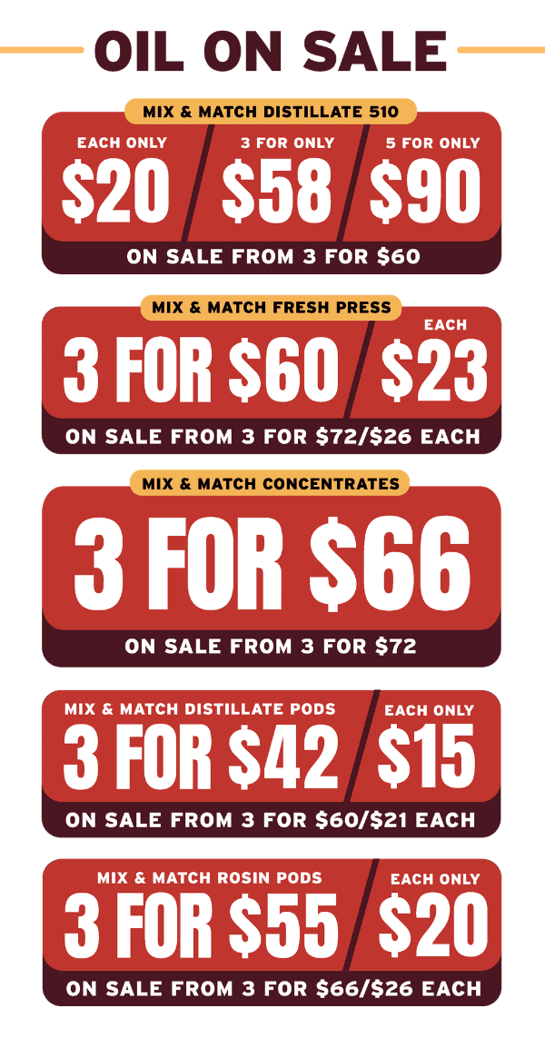 Oil On Sale: Mix & Match Deals - Cannabis deal image