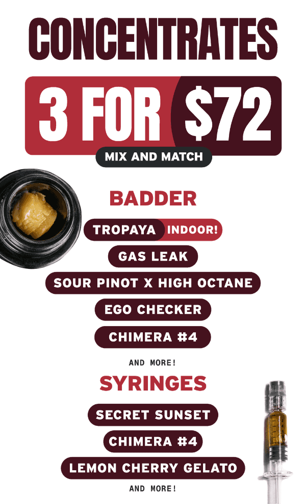 3 for $72 Concentrates Mix and Match - Cannabis deal image
