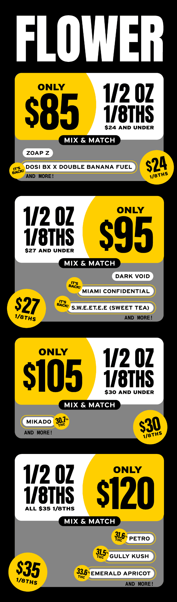Flower Deals: Mix & Match Ounces and Eighths - Cannabis deal image