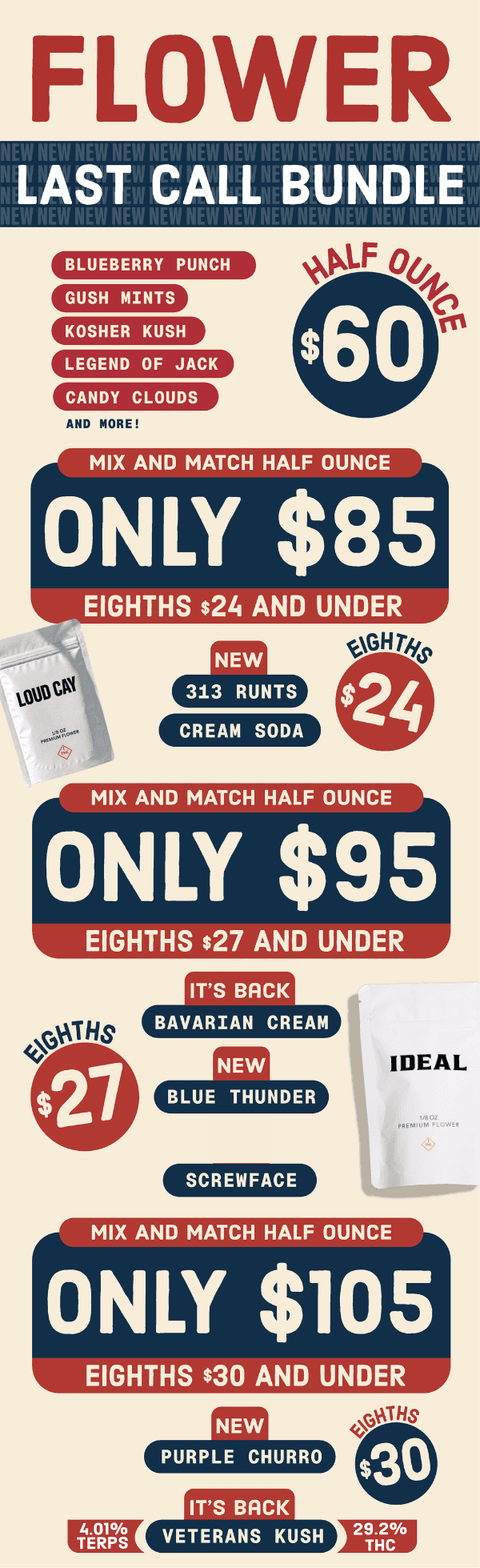 Flower Deals: Half Ounces, Eighths, and Mix & Match - Cannabis deal image