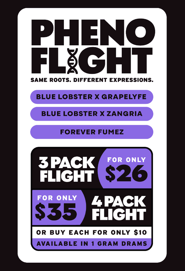 Pheno Flight 3-Pack for $26 & 4-Pack for $35