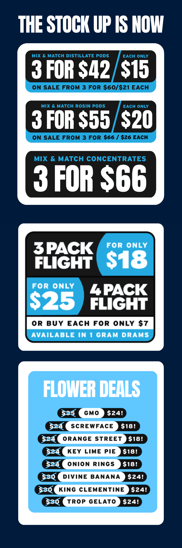 Mix & Match Pods, Flights & Flower Deals - Cannabis deal image