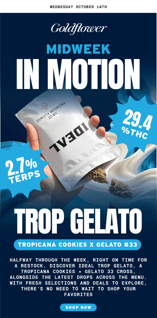 Midweek In Motion: Trop Gelato Restock - Cannabis deal image