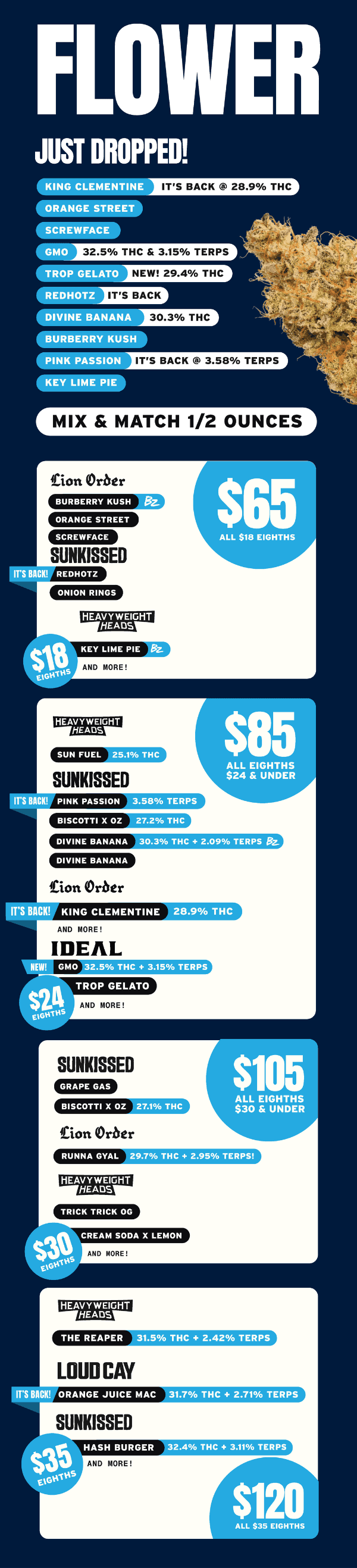 Flower Drops: Mix & Match 1/2 Ounces - Cannabis deal image