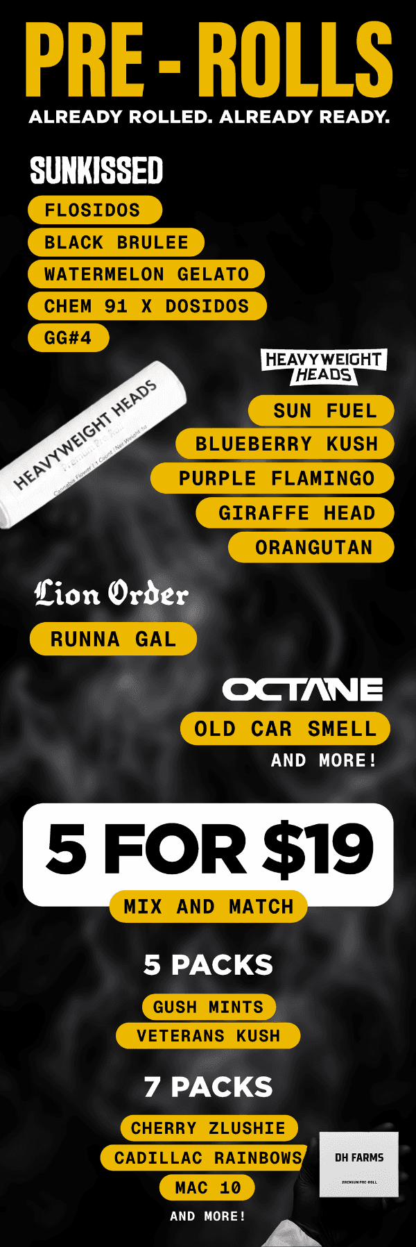 Pre-Roll Deals: Mix & Match Quantities