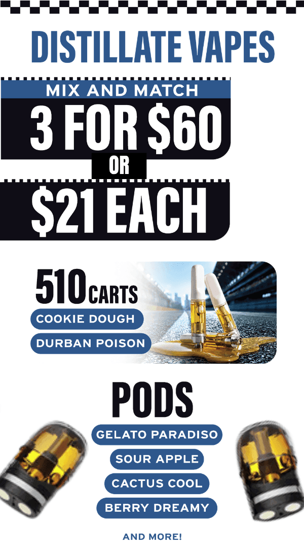 Distillate Vapes: 3 for $60 or $21 Each
