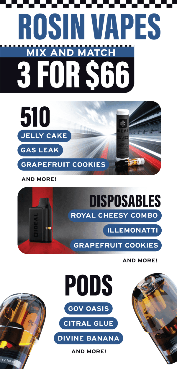Rosin Vapes Mix and Match 3 For $66 - Cannabis deal image