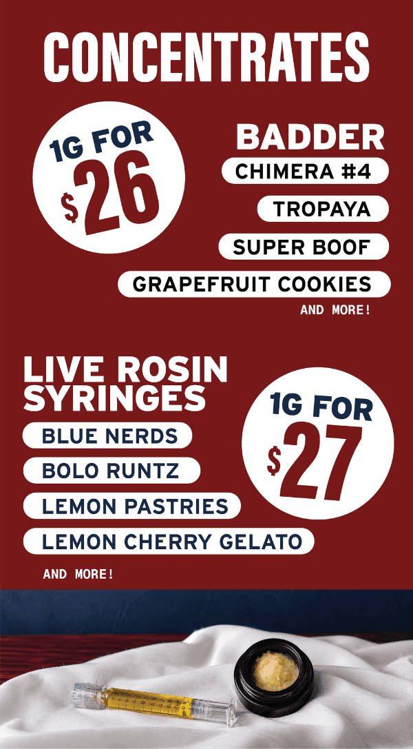 Concentrates & Live Rosin Syringe Deals