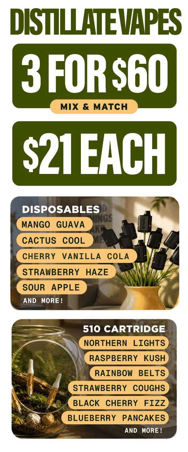 Distillate Vapes: 3 for $60 or $21 Each - Cannabis deal image