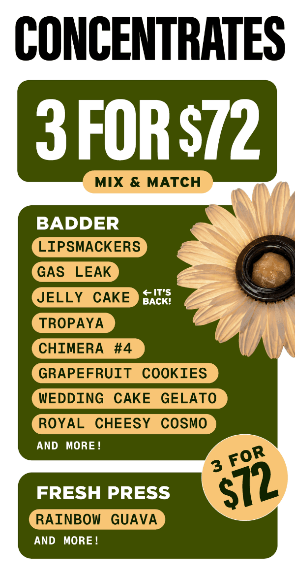 Concentrates Mix & Match 3 for $72 - Cannabis deal image