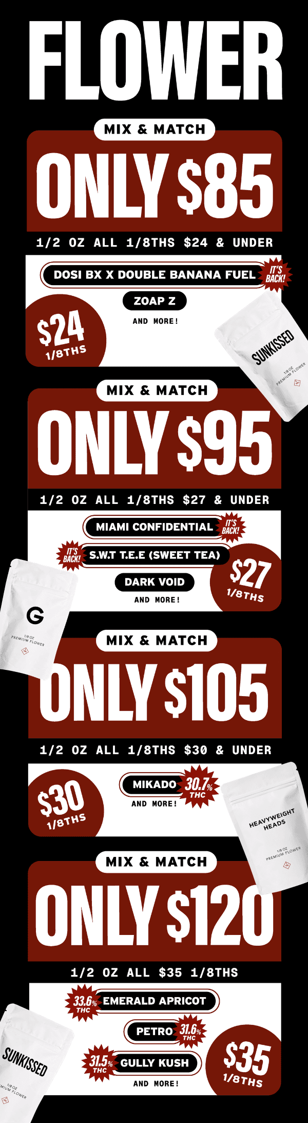 Flower Mix & Match Deals Starting at $85 - Cannabis deal image