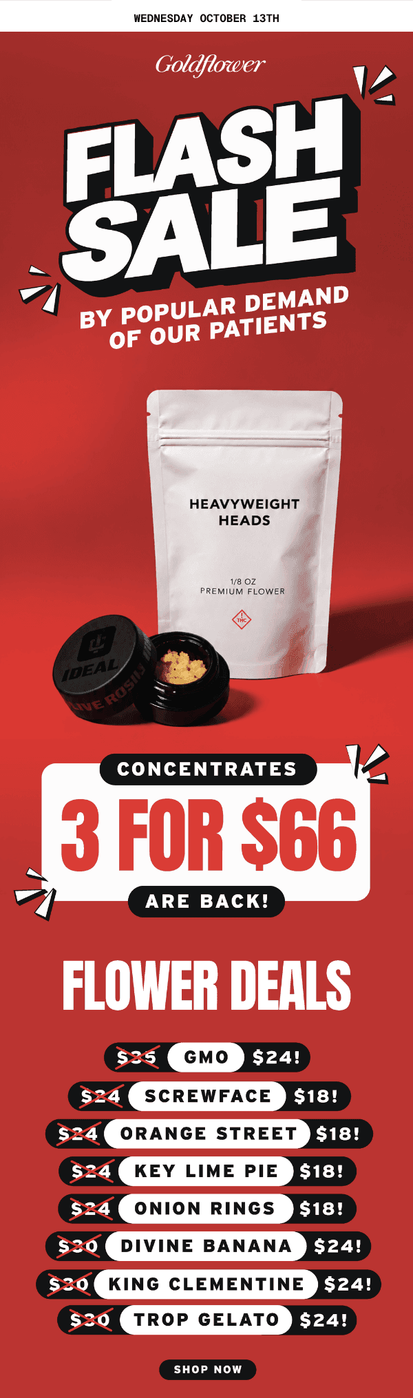 Flash Sale: 3 for $66 Concentrates & Flower Deals - Cannabis deal image