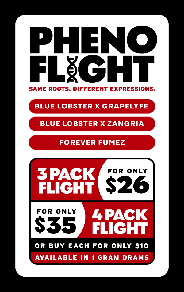 Pheno Flight 3-Pack for $26 & 4-Pack for $35 - Cannabis deal image