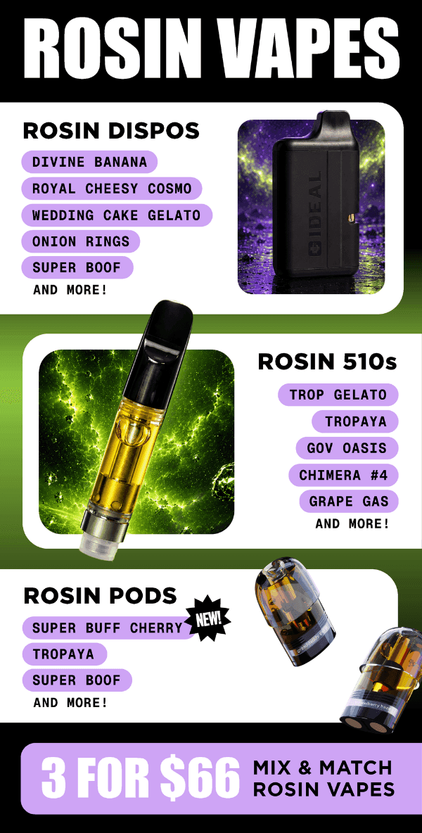 3 Rosin Vapes for $66 - Cannabis deal image